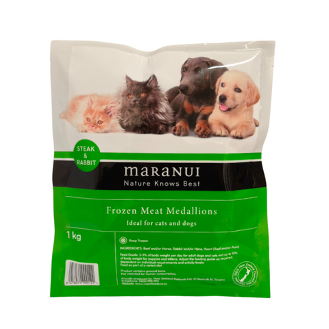 Maranui Nature Knows Best 1kg Medallions - Steak & Rabbit